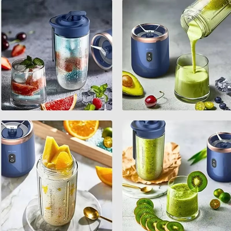 Electric Juicer Cup for Travel Portable Juicer Mixer 6 Blades Usb Fresh Fruit Juice Personal Blender Portable Blender Smoothie