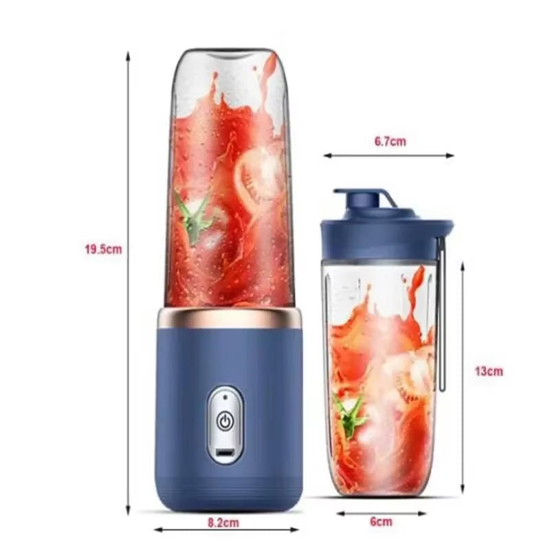 Electric Juicer Cup for Travel Portable Juicer Mixer 6 Blades Usb Fresh Fruit Juice Personal Blender Portable Blender Smoothie